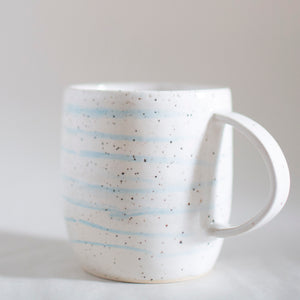 mug with blue lines