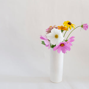 white bud vase